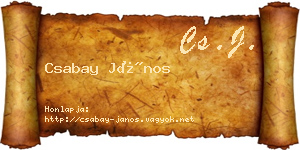 Csabay János névjegykártya