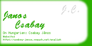 janos csabay business card